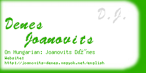 denes joanovits business card